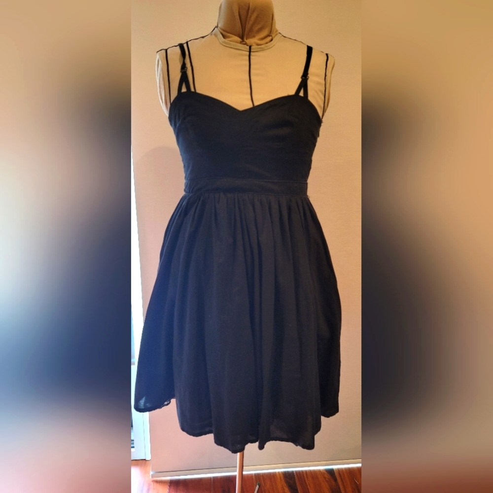 Black strappy mini sundress